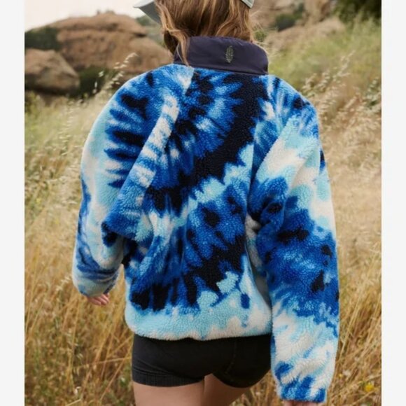 Free People Rocky Ridge Pullover in Ocean Tie Dye Combo XS NWT - Picture 3 of 12